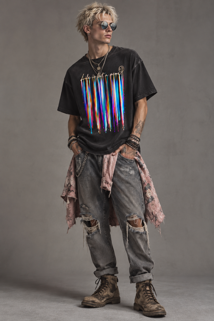 Life Is But a Meme Hand-Distressed Luxury Tee