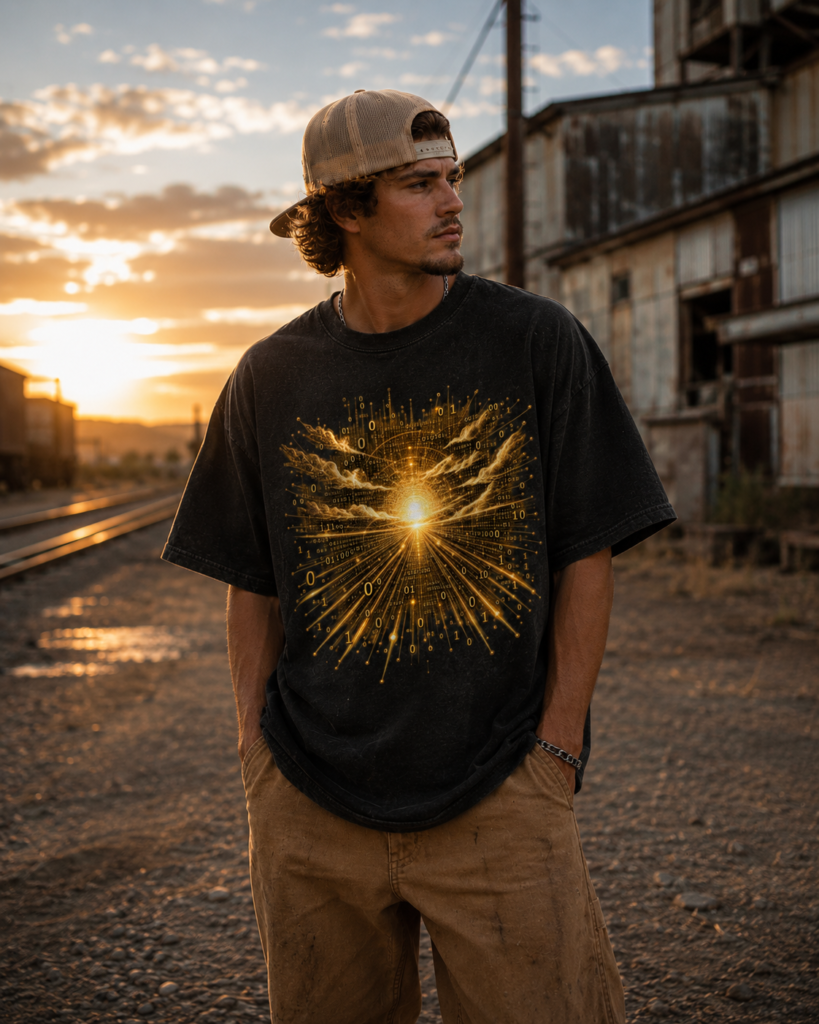 Time Is a Thread Luxury Tee — When Machines Dream